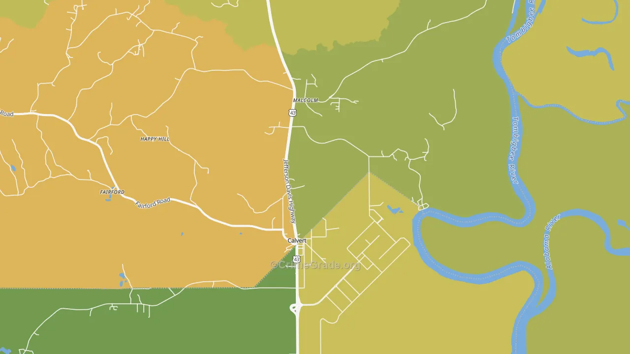 36513, AL Map of Vehicle Theft Rates