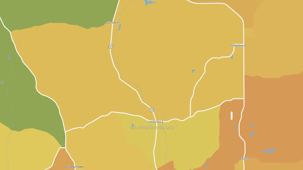 36521, AL Map of Vehicle Theft Rates