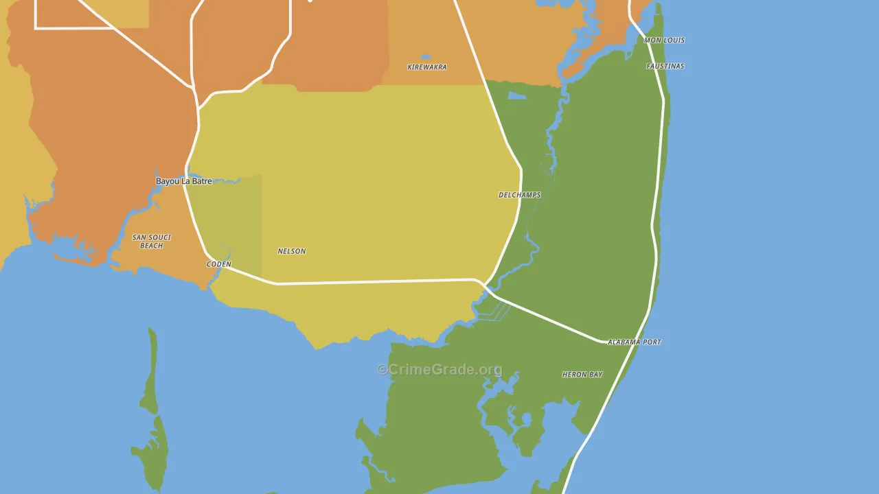 36523, AL Map of Vehicle Theft Rates
