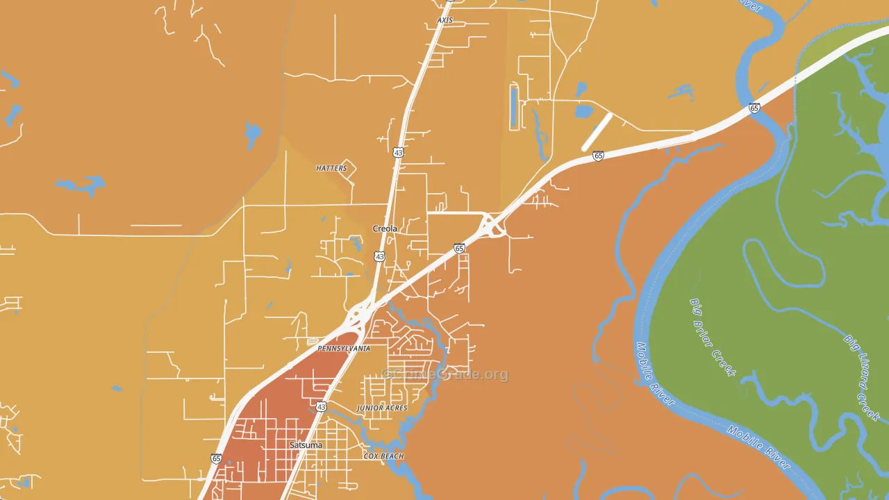 36525, AL Map of Vehicle Theft Rates