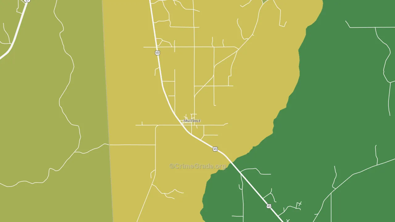 36539, AL Map of Vehicle Theft Rates