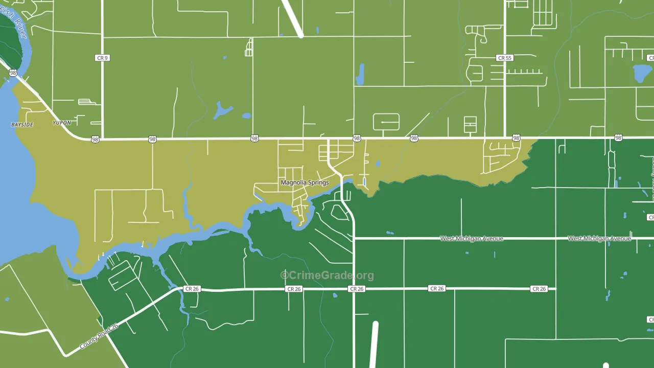 36555, AL Map of Vehicle Theft Rates