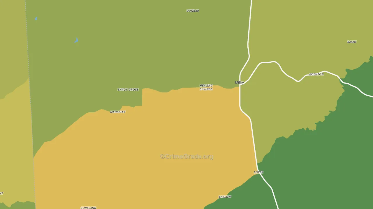 36558, AL Map of Vehicle Theft Rates