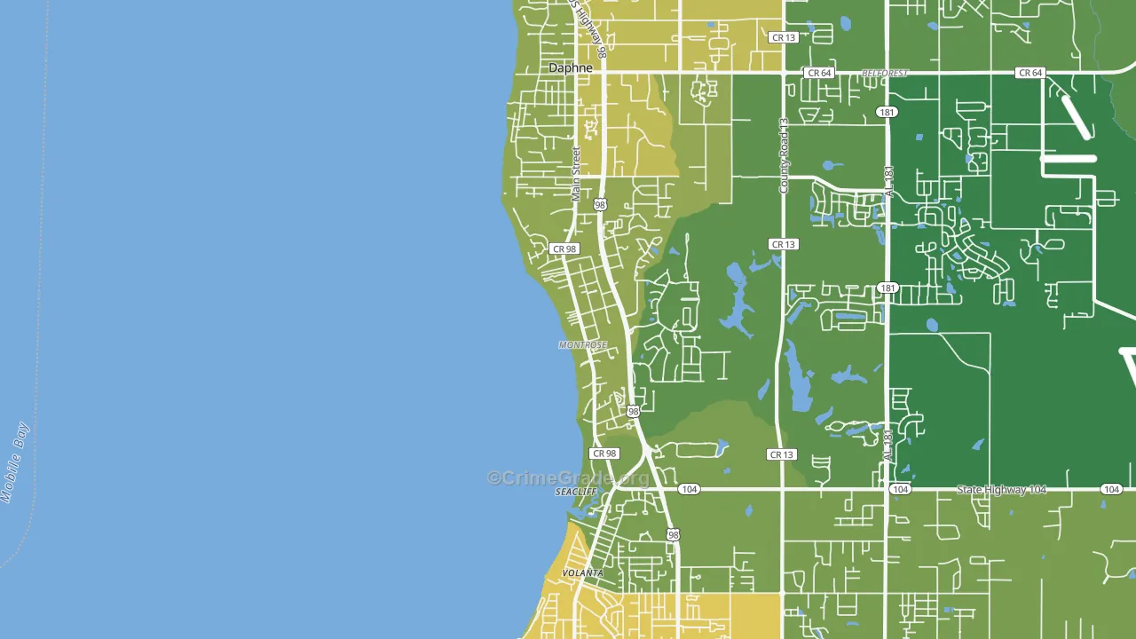 36559, AL Map of Vehicle Theft Rates