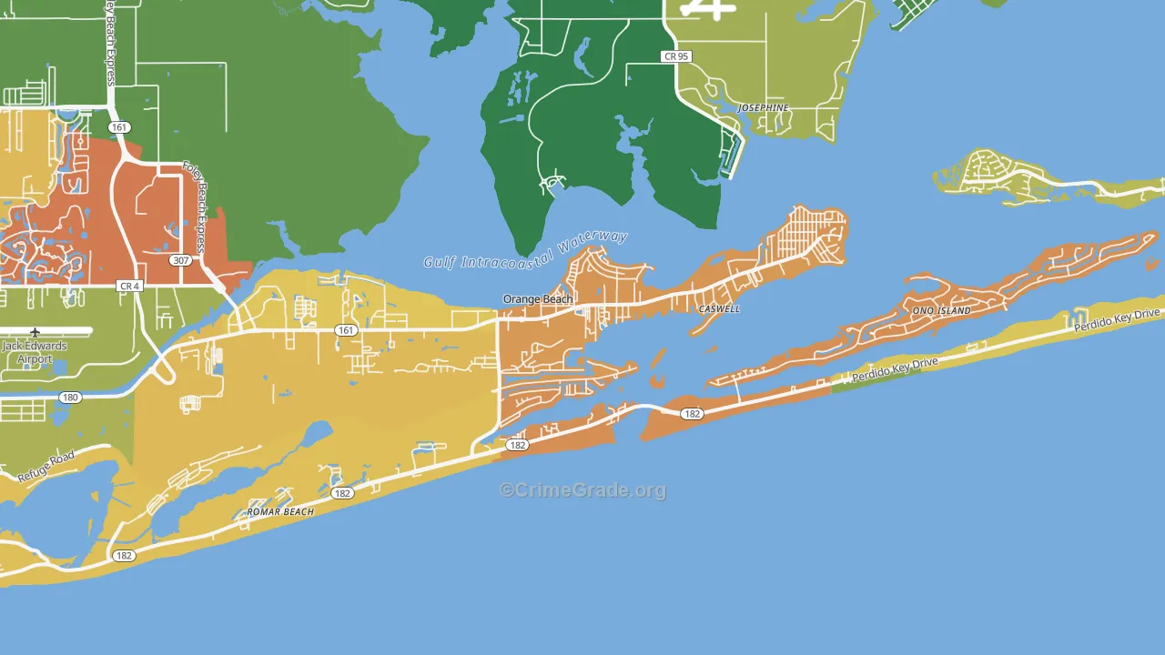 36561, AL Map of Vehicle Theft Rates