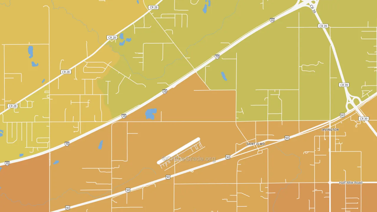 36568, AL Map of Vehicle Theft Rates
