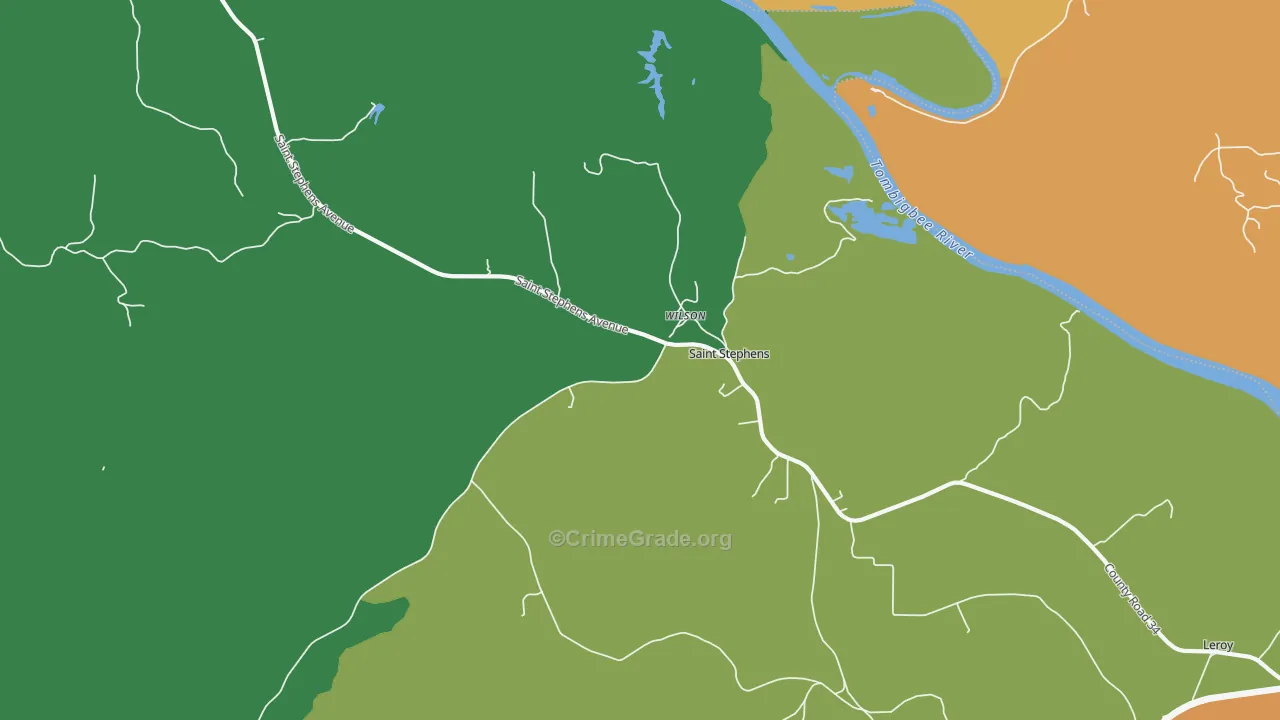 36569, AL Map of Vehicle Theft Rates