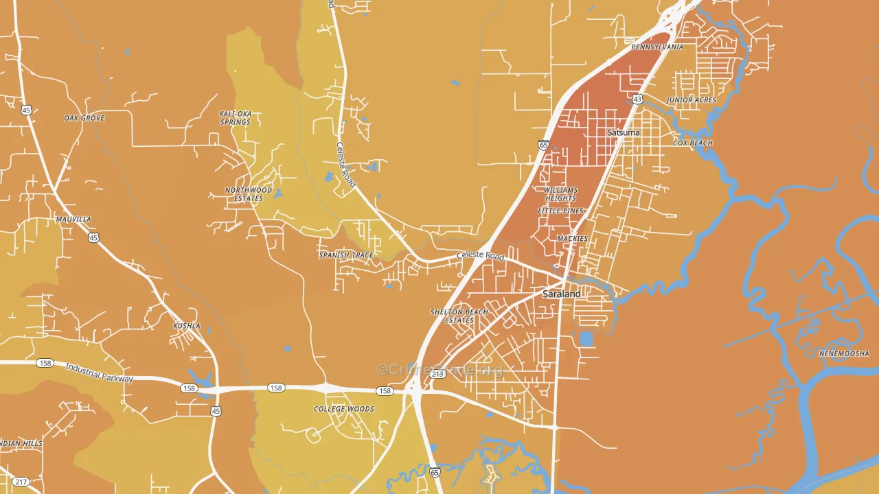 36571, AL Map of Vehicle Theft Rates
