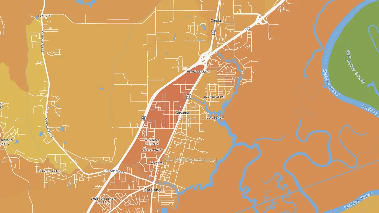 36572, AL Map of Vehicle Theft Rates