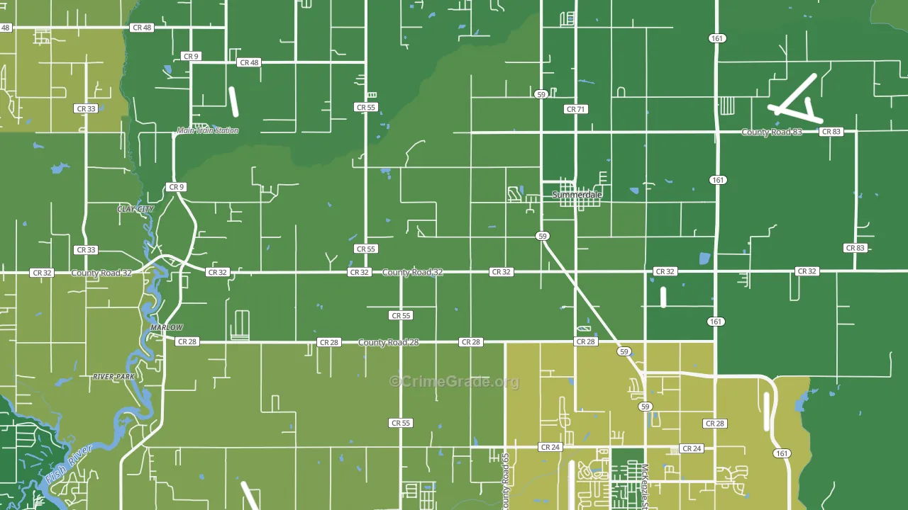 36580, AL Map of Vehicle Theft Rates