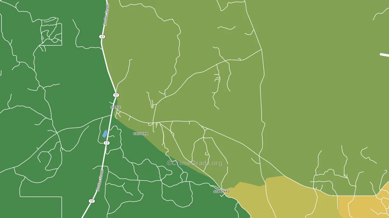 36583, AL Map of Vehicle Theft Rates