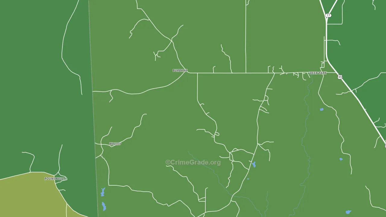 36584, AL Map of Vehicle Theft Rates