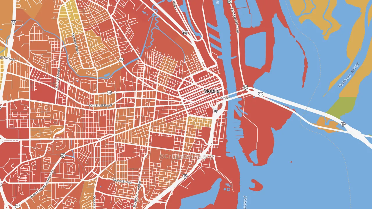 36603, AL Map of Vehicle Theft Rates