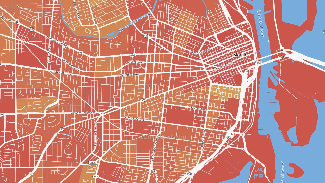 36604, AL Map of Vehicle Theft Rates