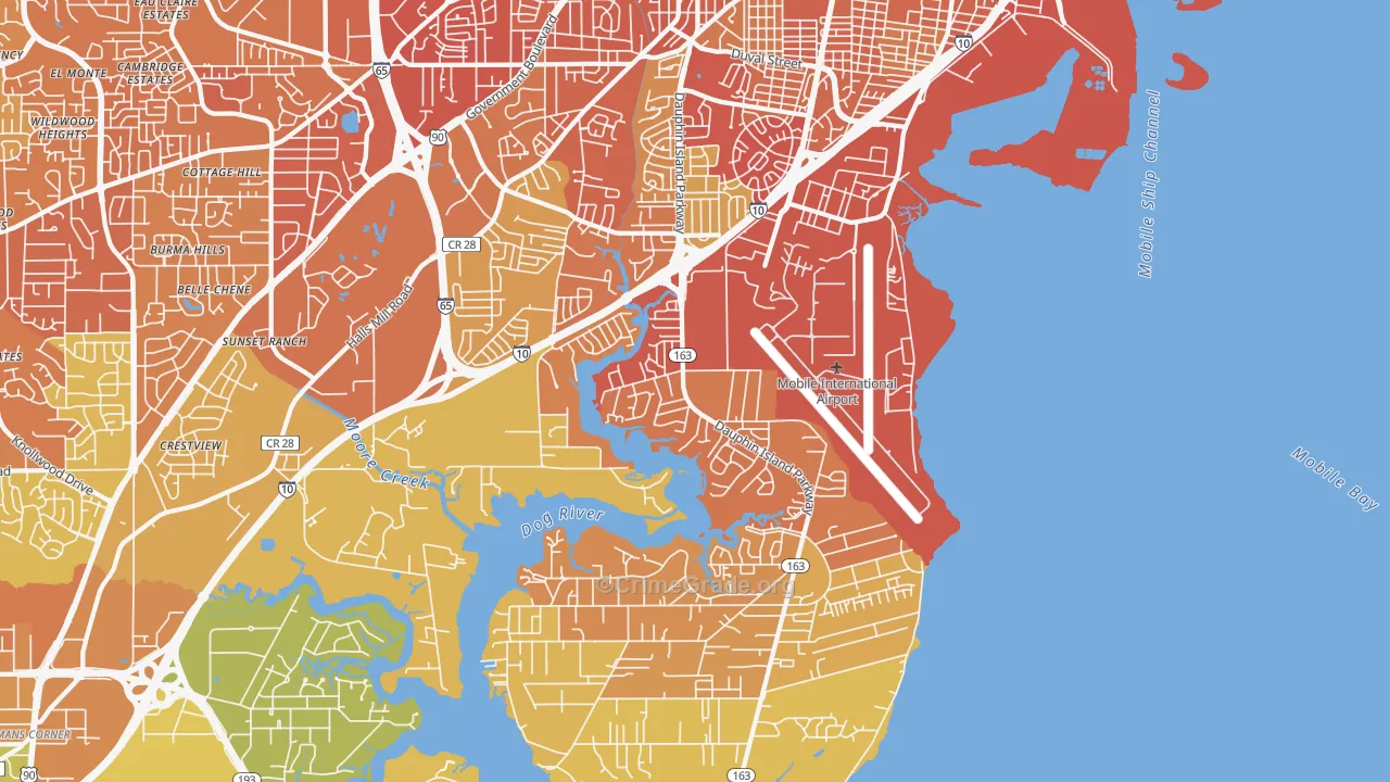 36605, AL Map of Vehicle Theft Rates