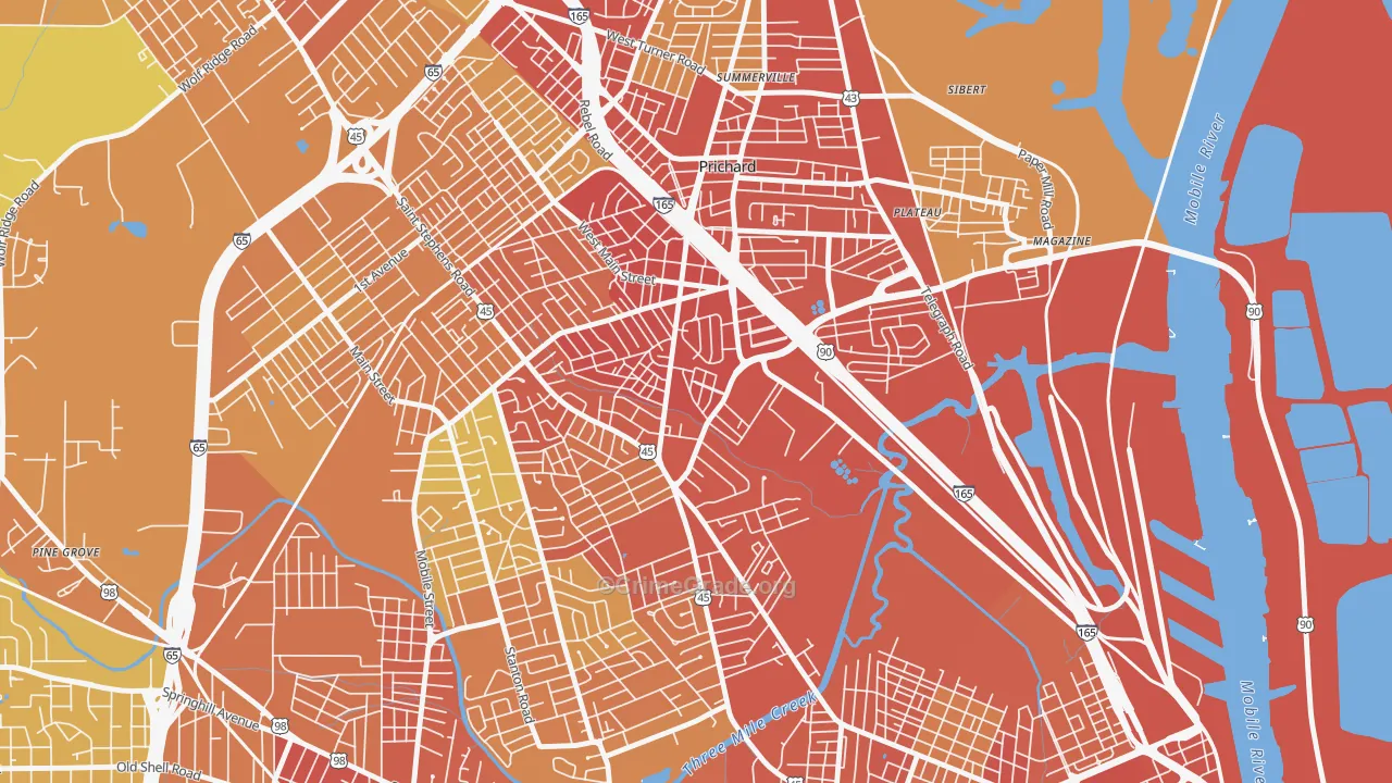 36616, AL Map of Vehicle Theft Rates