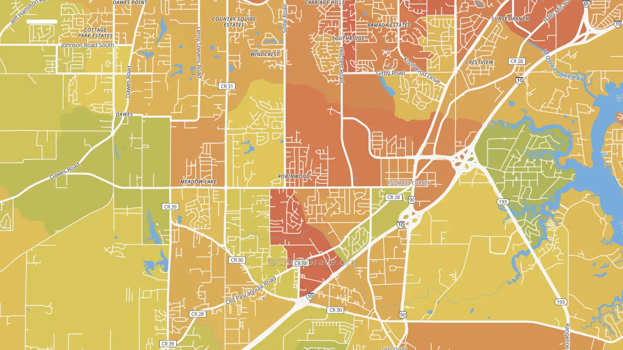 36619, AL Map of Vehicle Theft Rates
