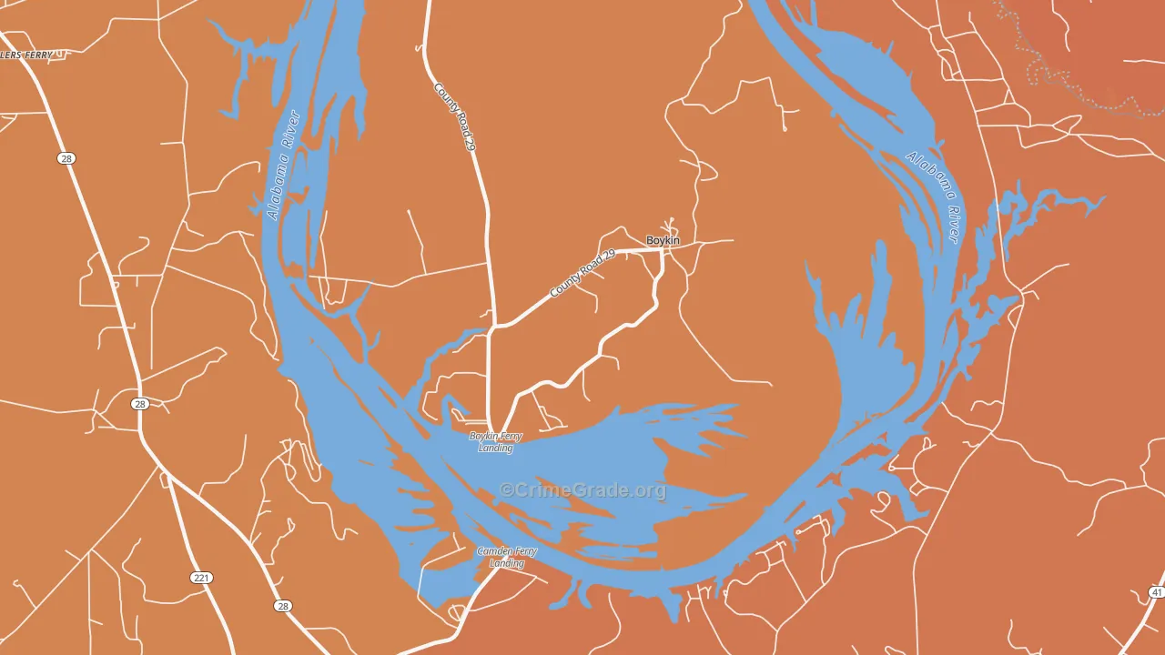 36723, AL Map of Vehicle Theft Rates