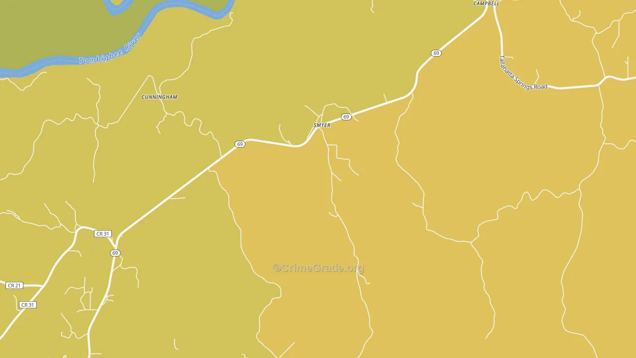 36727, AL Map of Vehicle Theft Rates
