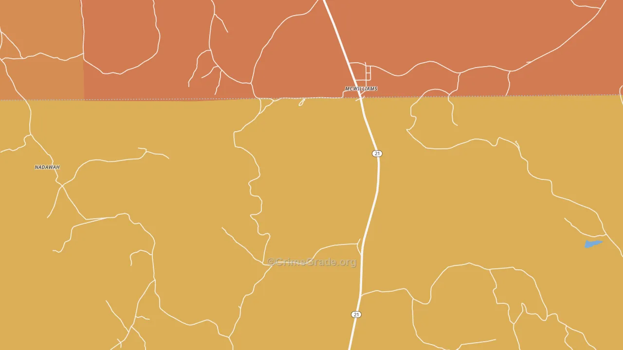 36753, AL Map of Vehicle Theft Rates