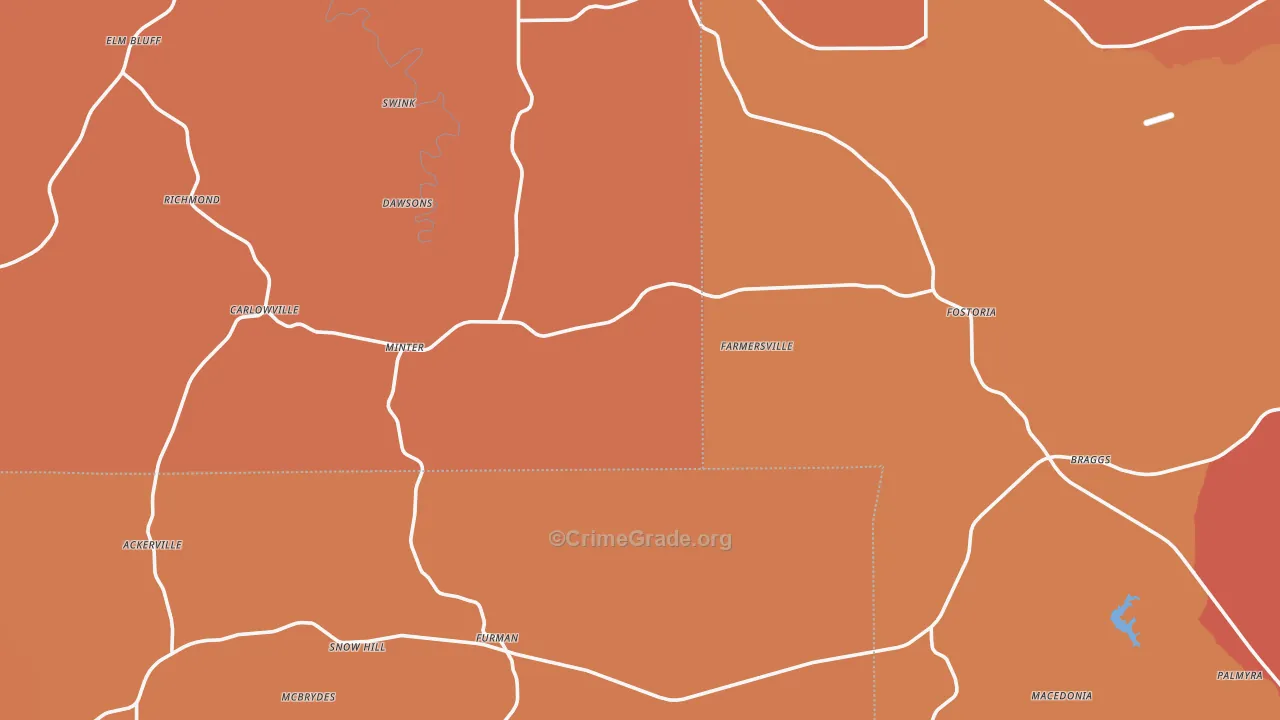 36761, AL Map of Vehicle Theft Rates