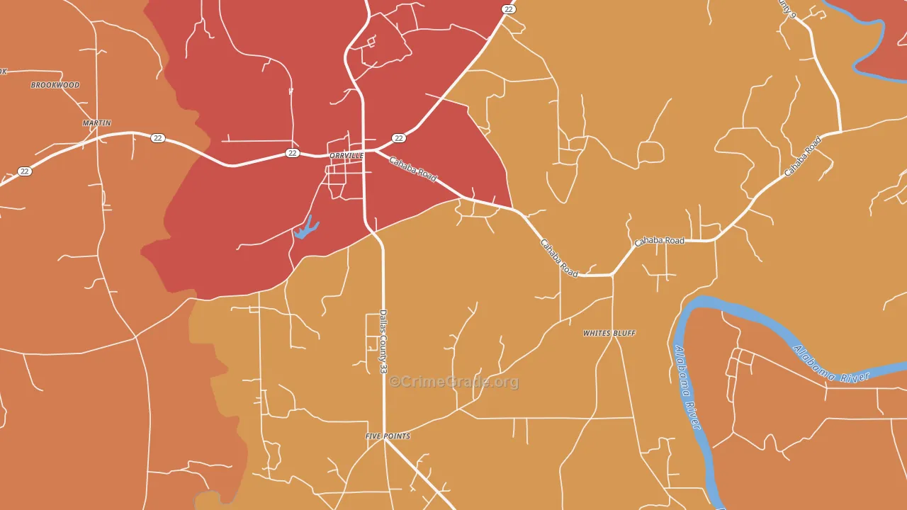 36767, AL Map of Vehicle Theft Rates