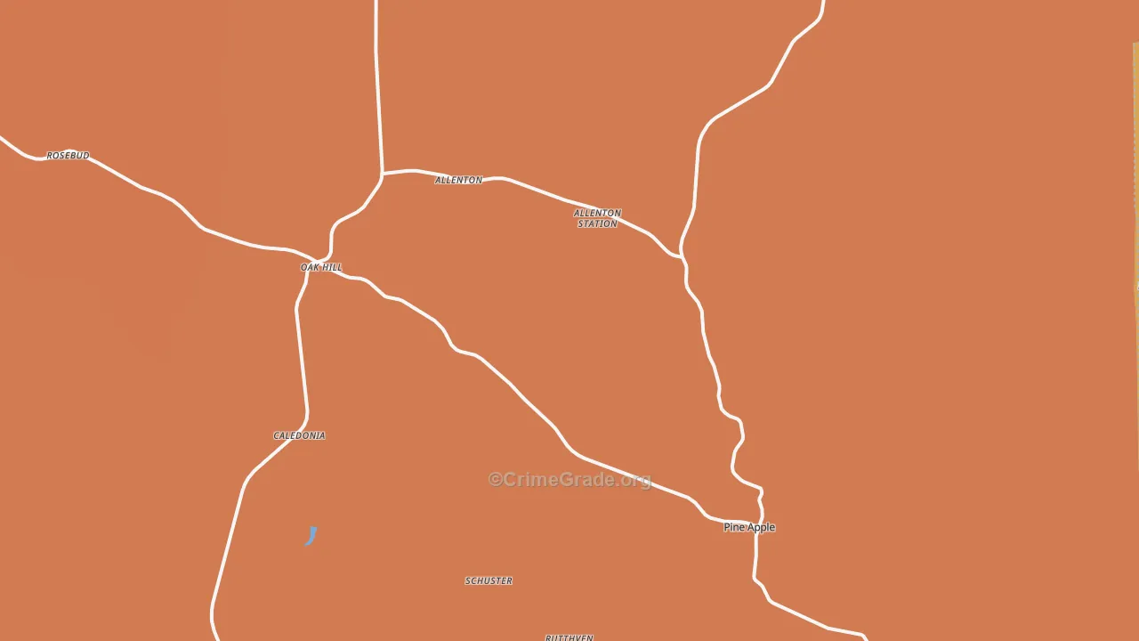 36768, AL Map of Vehicle Theft Rates