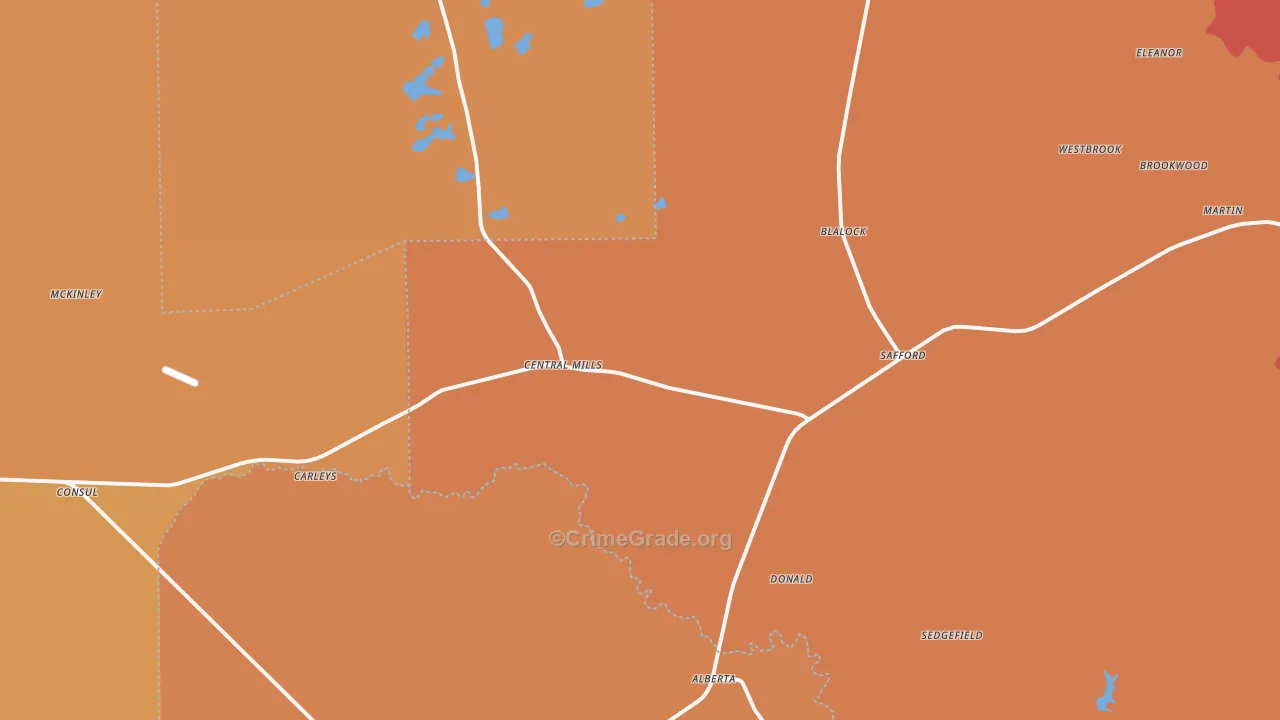 36773, AL Map of Vehicle Theft Rates