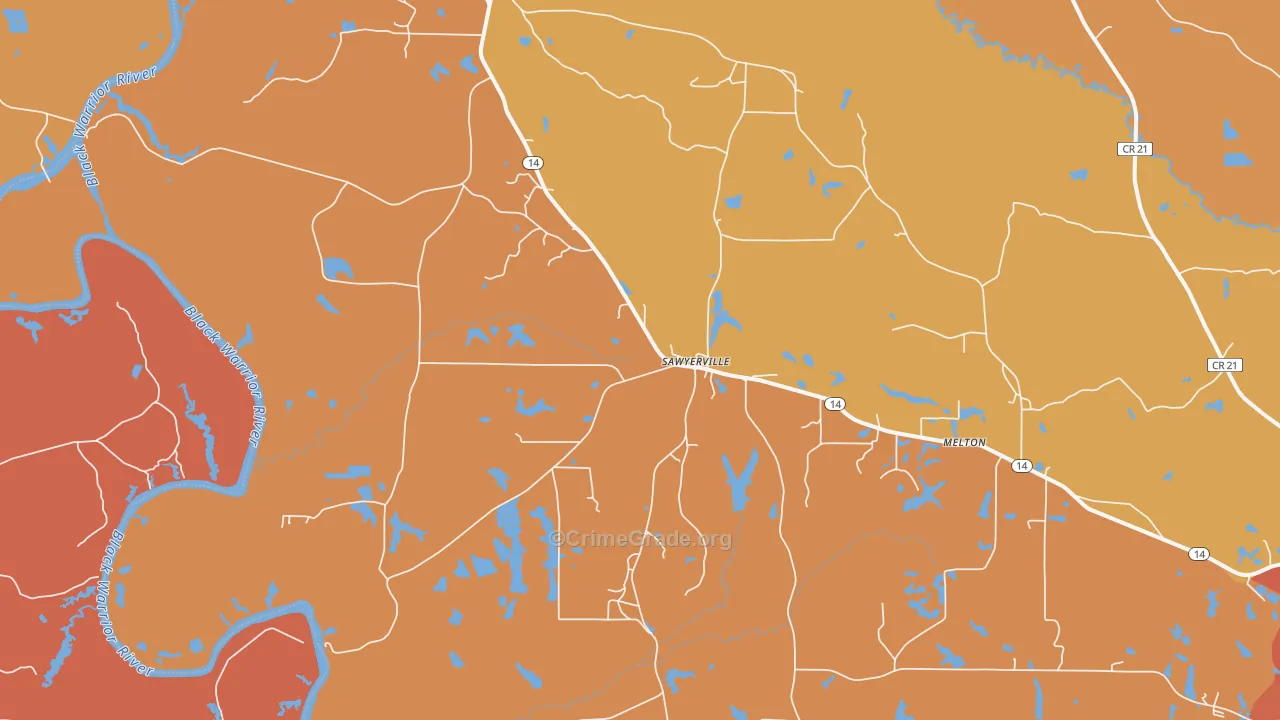 36776, AL Map of Vehicle Theft Rates