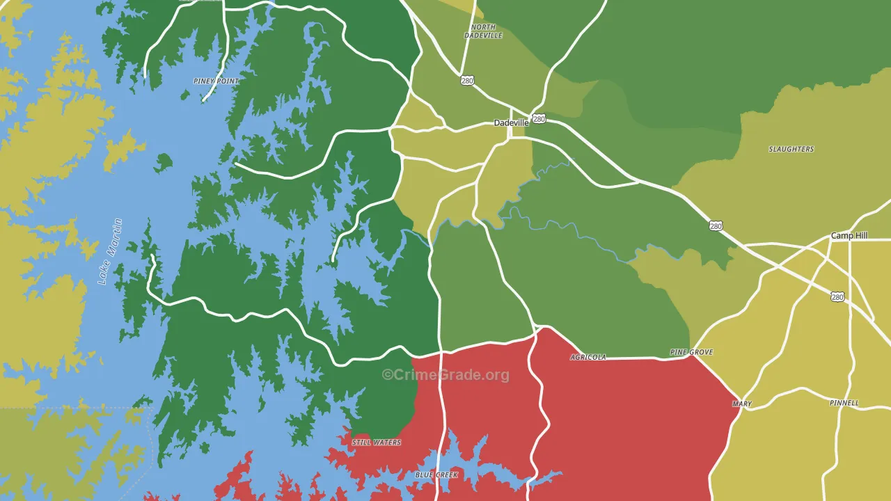 36853, AL Map of Vehicle Theft Rates