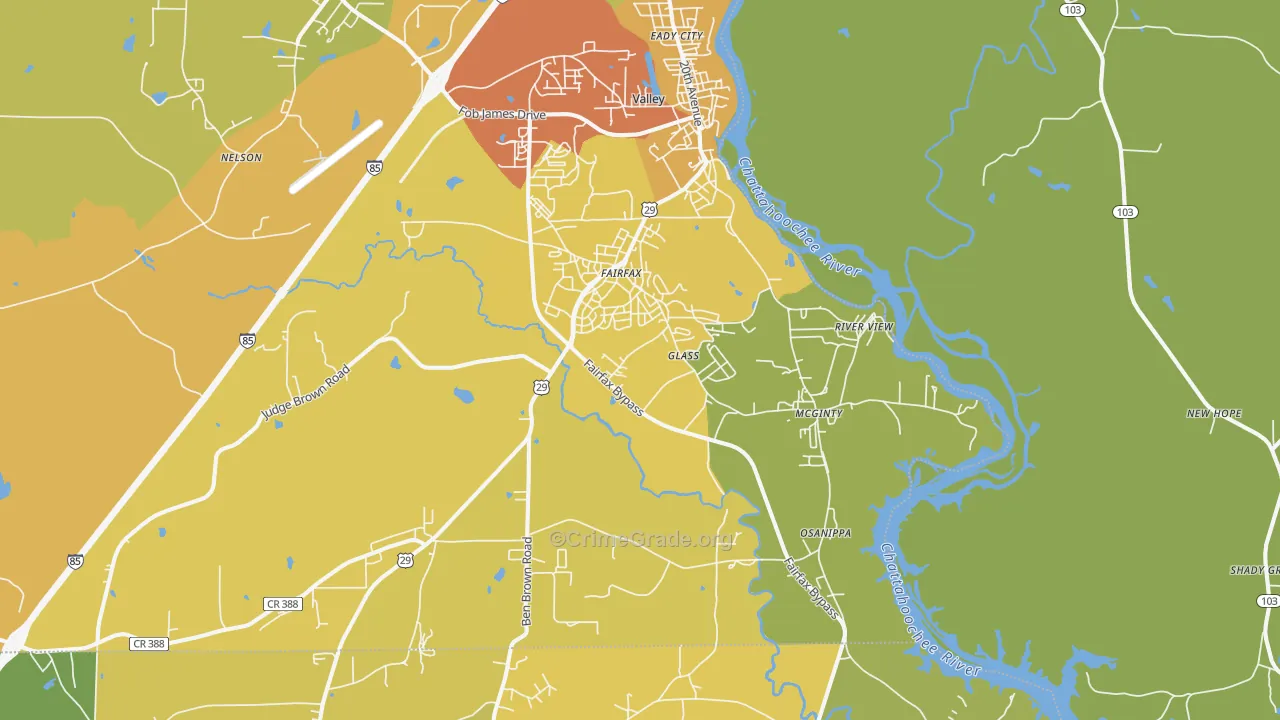 36854, AL Map of Vehicle Theft Rates