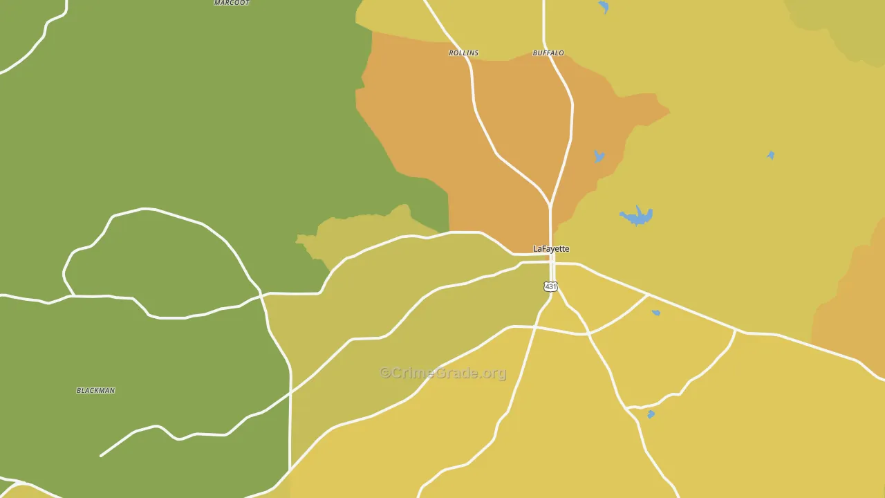 36862, AL Map of Vehicle Theft Rates
