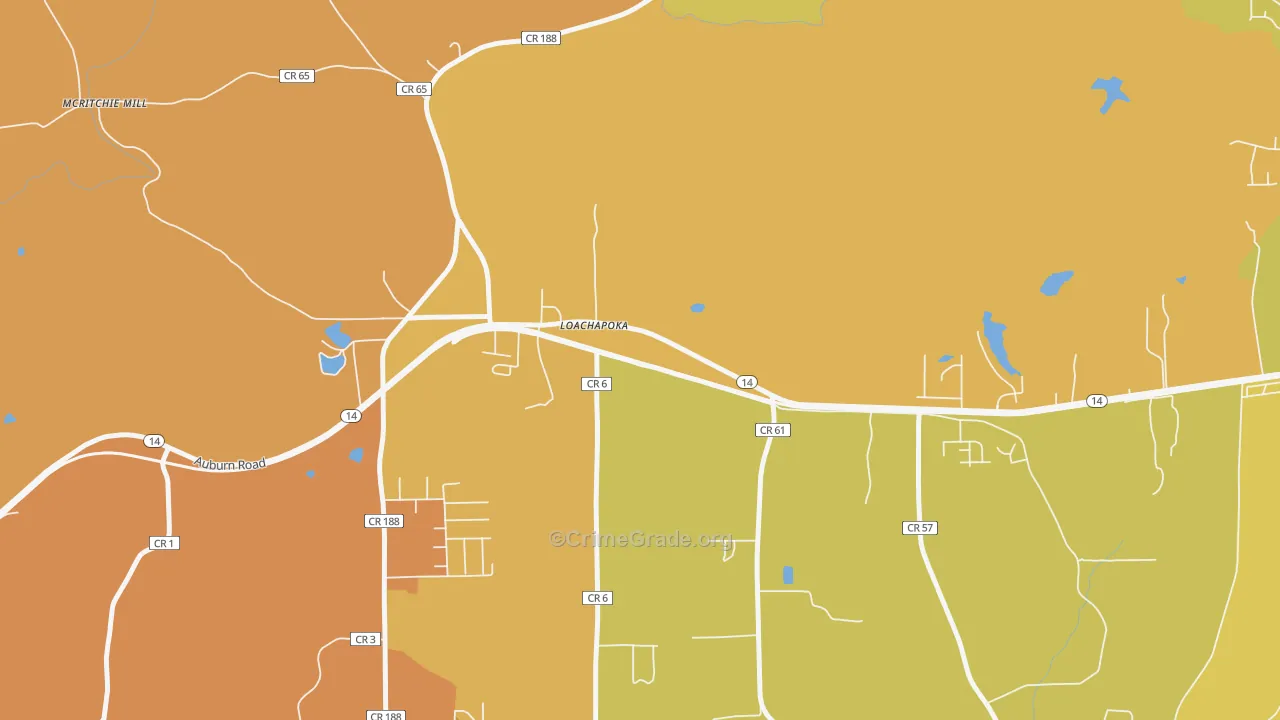 36865, AL Map of Vehicle Theft Rates