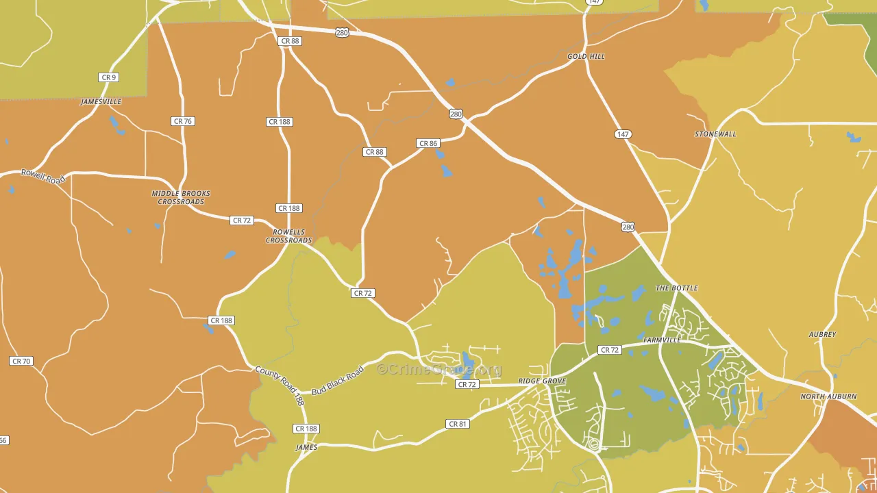 36879, AL Map of Vehicle Theft Rates