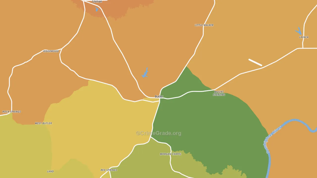 36904, AL Map of Vehicle Theft Rates