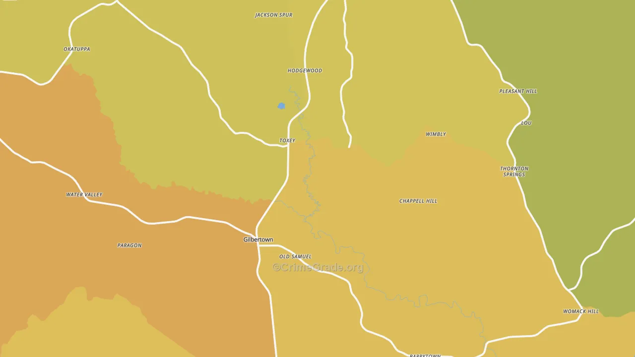 36908, AL Map of Vehicle Theft Rates