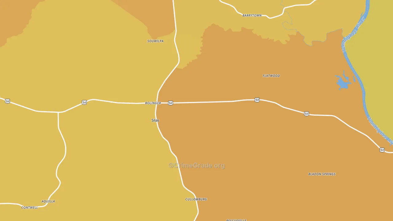 36919, AL Map of Vehicle Theft Rates