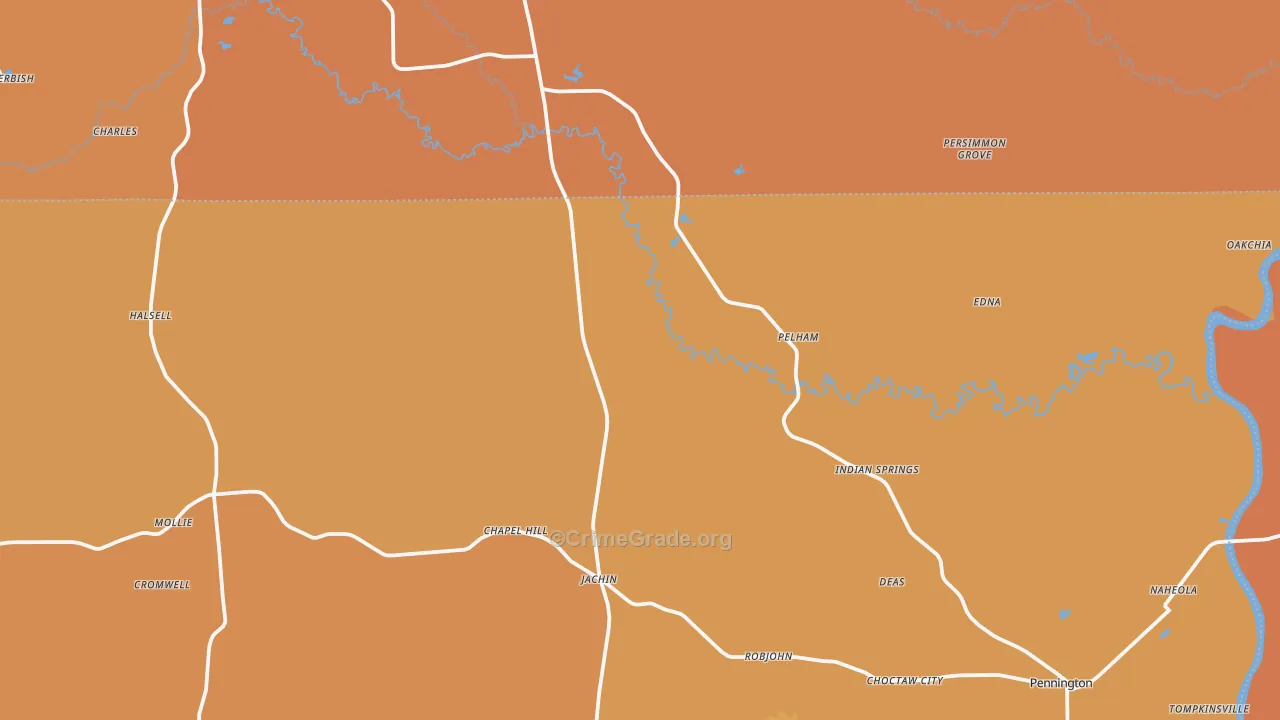 36922, AL Map of Vehicle Theft Rates