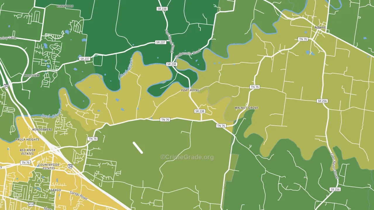 37010, TN Map of Vehicle Theft Rates