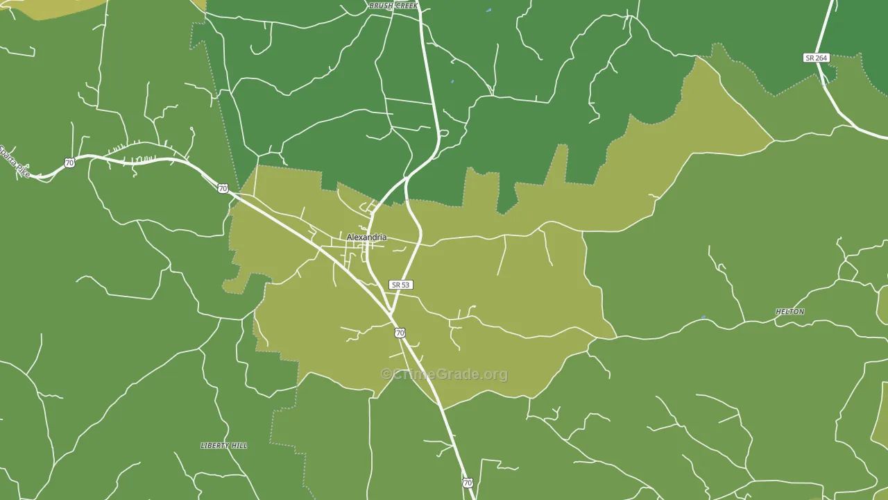 37012, TN Map of Vehicle Theft Rates