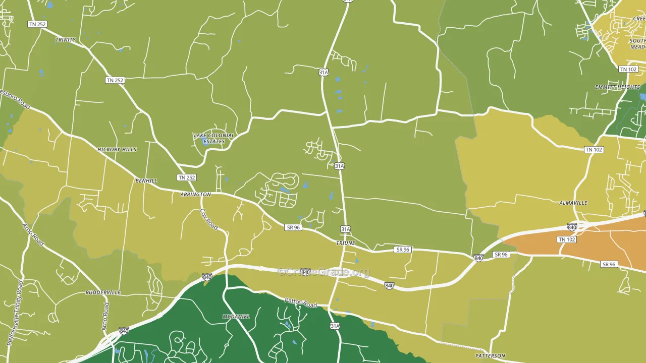 37014, TN Map of Vehicle Theft Rates