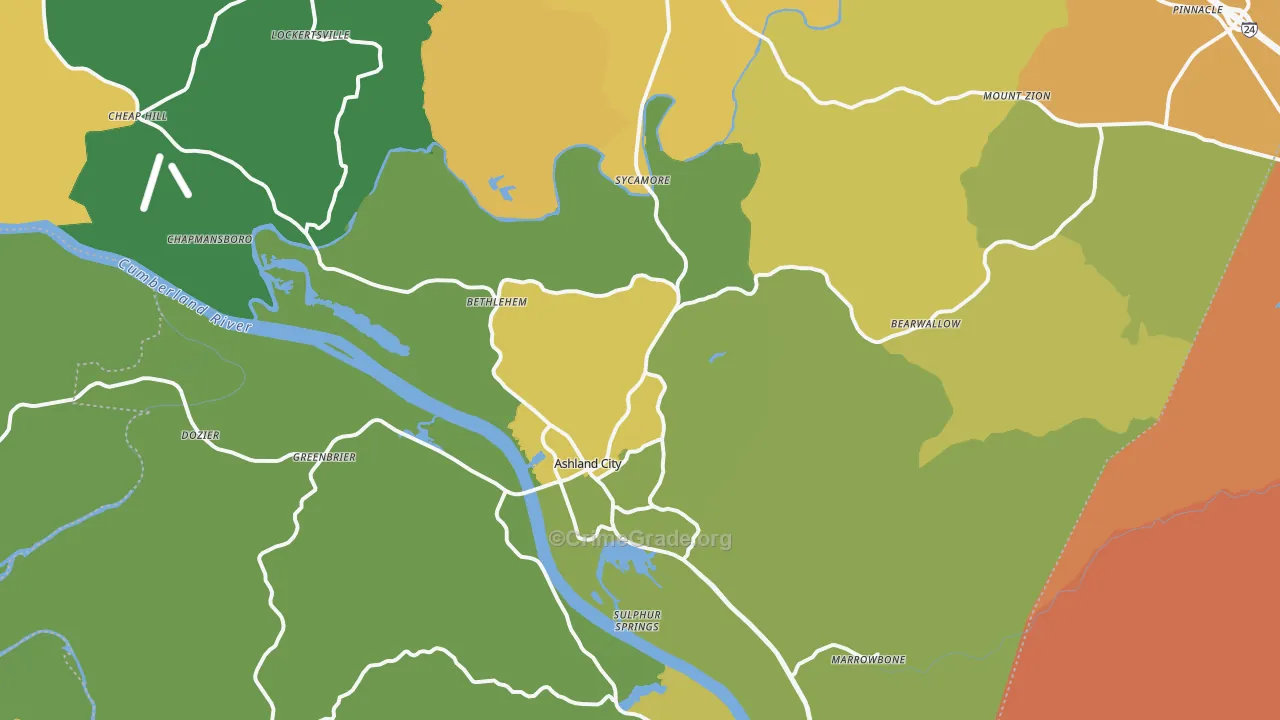 37015, TN Map of Vehicle Theft Rates