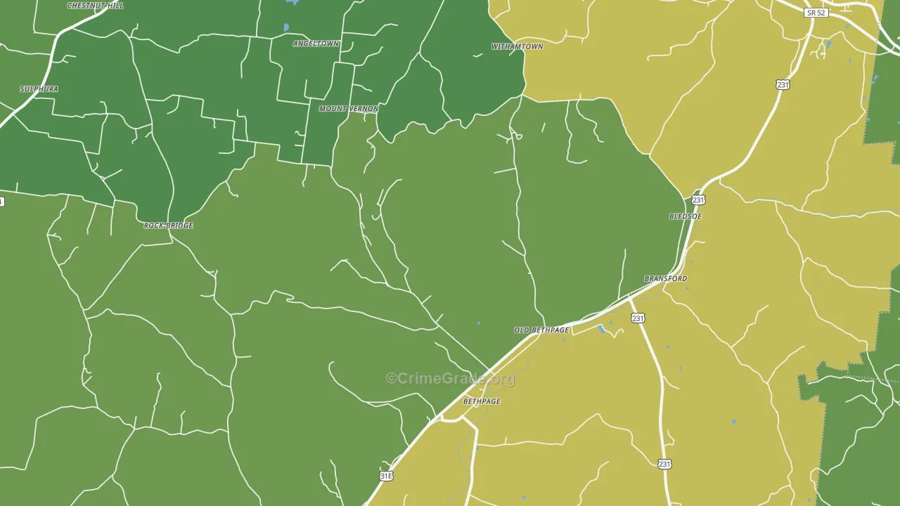 37022, TN Map of Vehicle Theft Rates