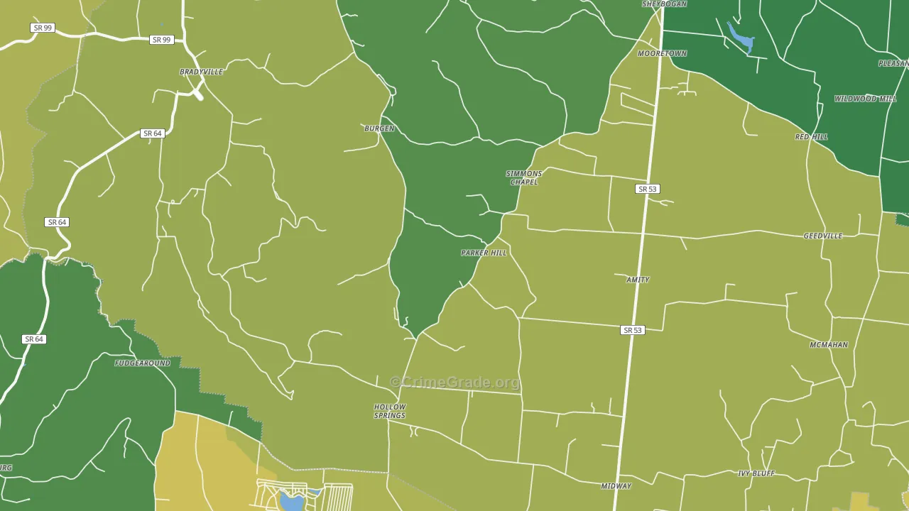 37026, TN Map of Vehicle Theft Rates