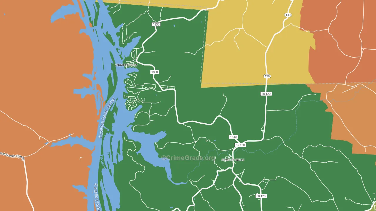 37028, TN Map of Vehicle Theft Rates