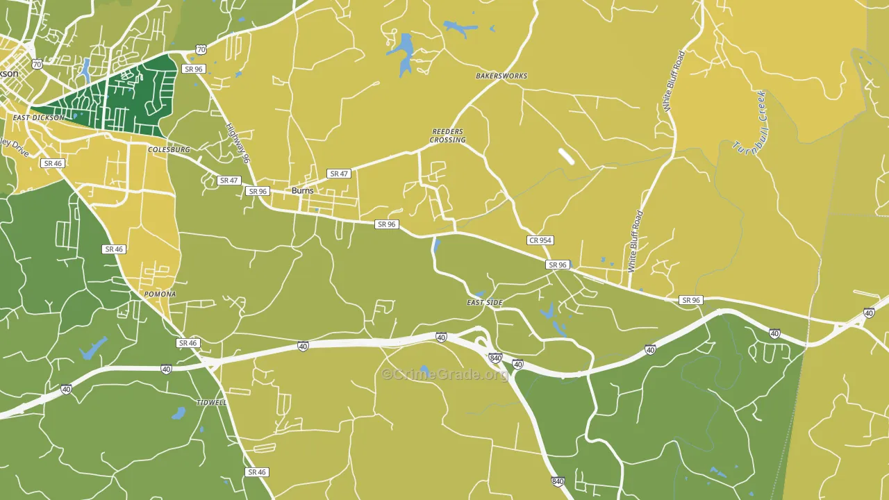 37029, TN Map of Vehicle Theft Rates