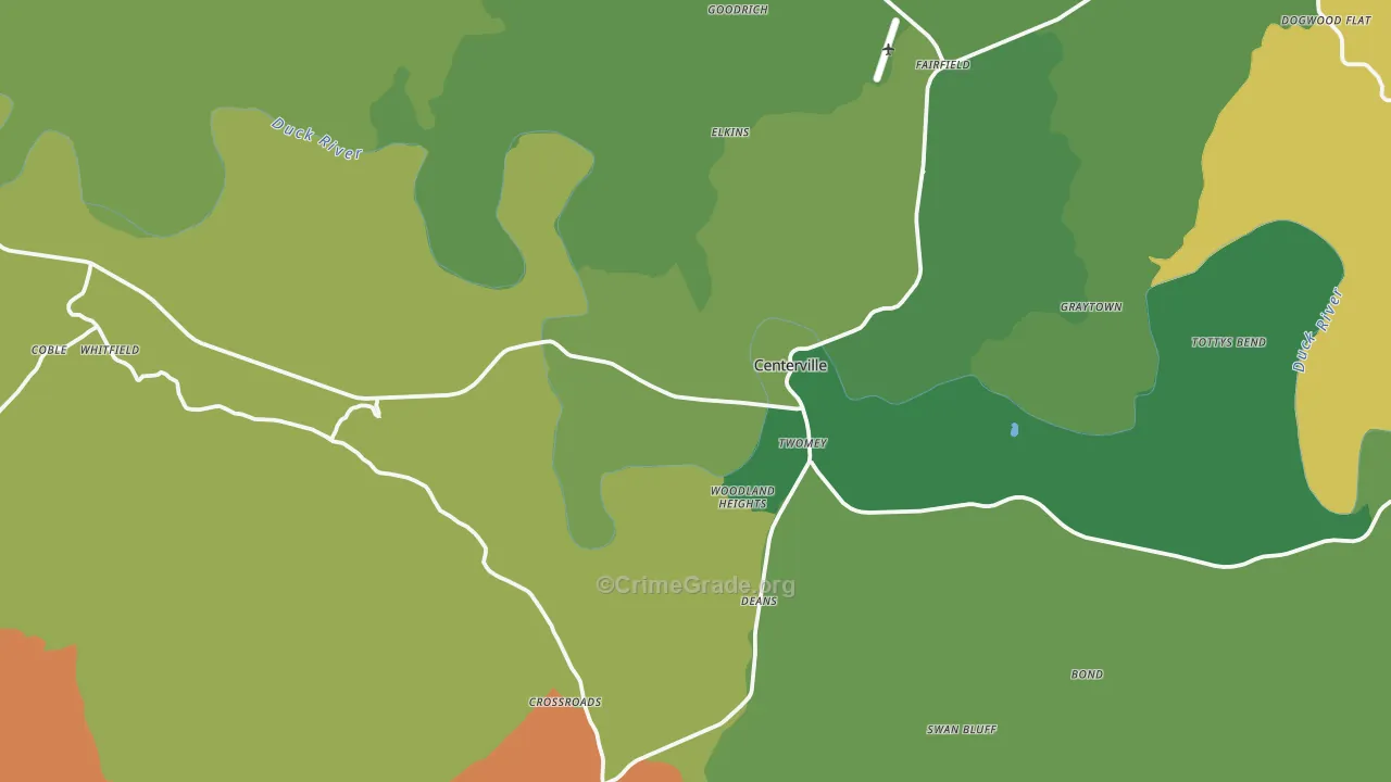 37033, TN Map of Vehicle Theft Rates