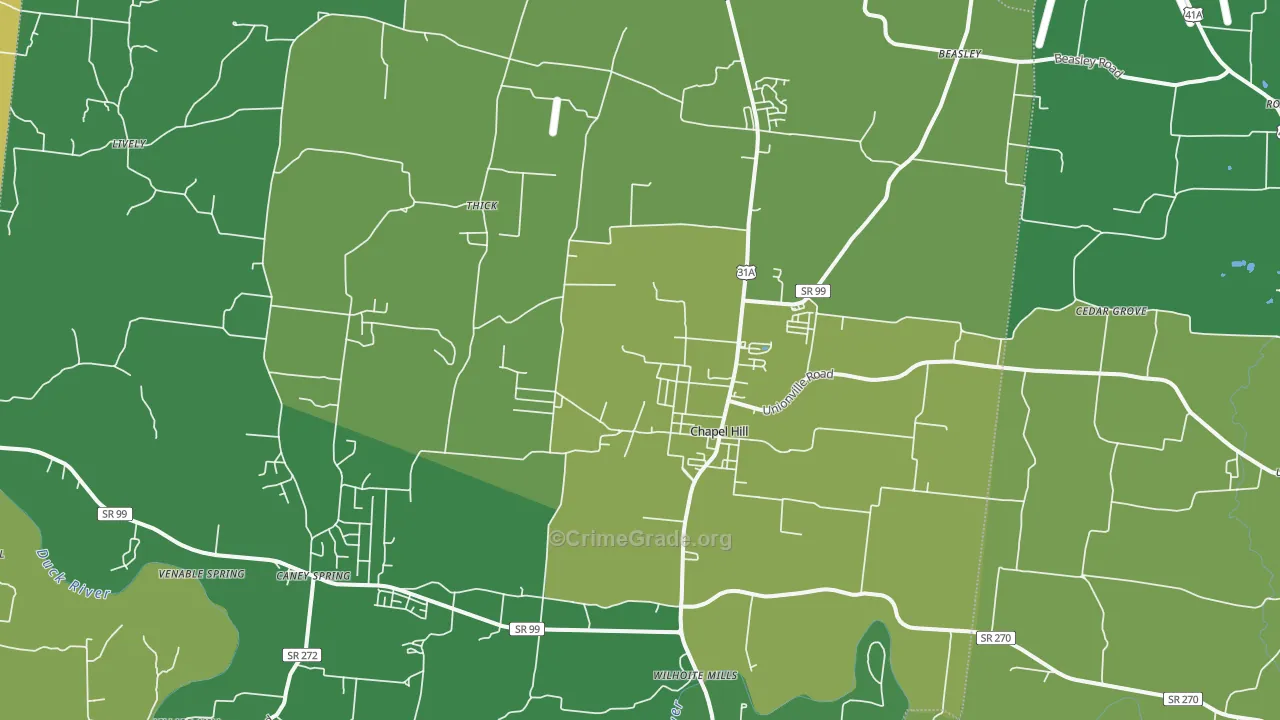 37034, TN Map of Vehicle Theft Rates