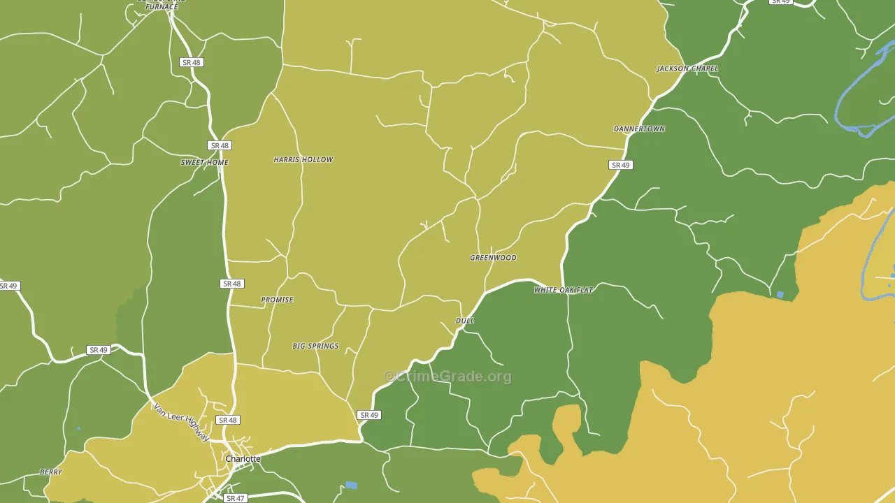37036, TN Map of Vehicle Theft Rates