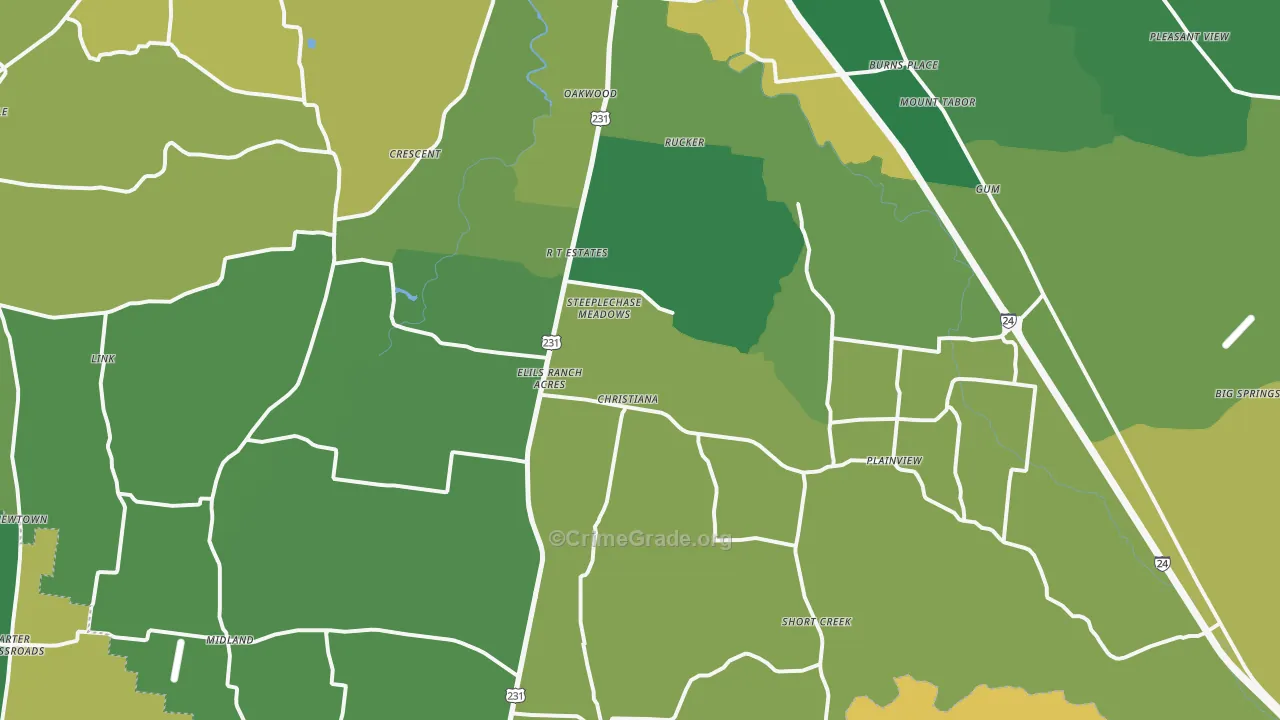 37037, TN Map of Vehicle Theft Rates